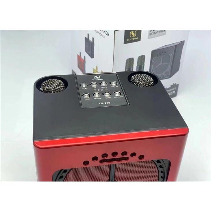 Loa bluetooth karaoke Su-Yosd YS-212 - Tặng kèm 2 micro không dây - Hiệu ứng đổi giọng, điều chỉnh echo, reverb, effect