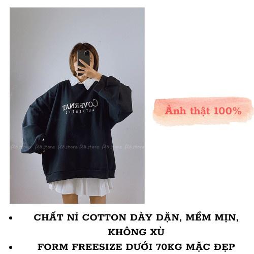 Áo Sweater COVERNAT Form Rộng Unisex Tay Bồng Nam Nữ Mặc Được Chất Nỉ Hàng Xuất Dày Đẹp Không Bai, Không Xù Coolz CZ0999