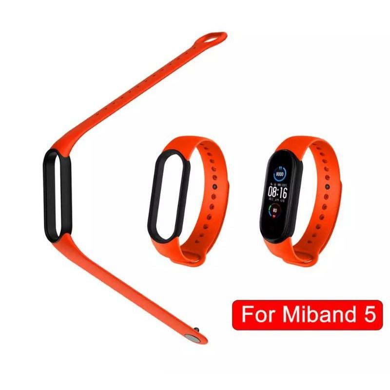 Dây Đeo Cao Su Silicon 2 màu Cho Xiaomi Miband 5 Chất Lượng cao