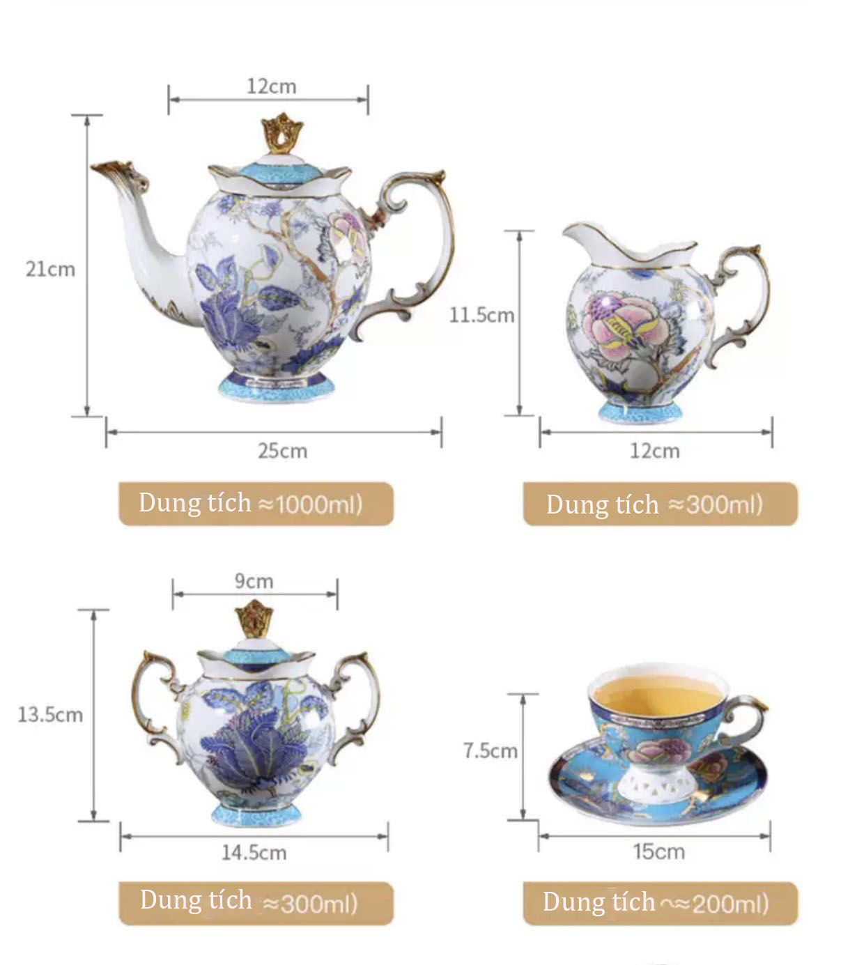 Tách trà sứ xương cao cấp Giang Tây - Tách trà phong cách châu Âu sang trọng GS04