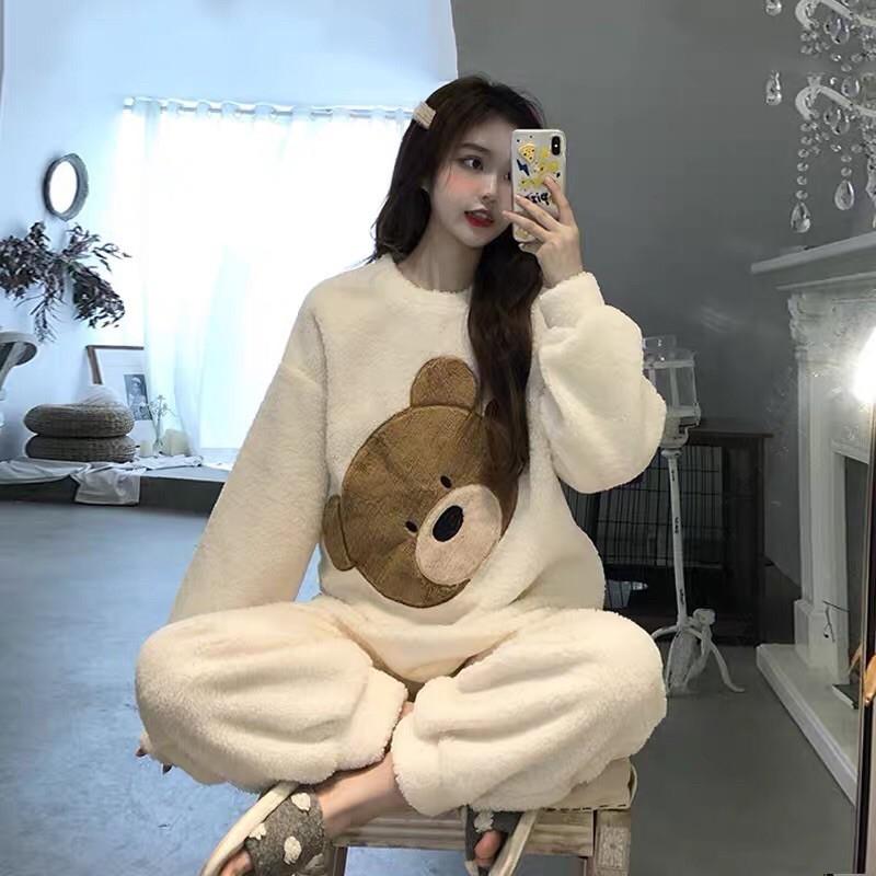 đồ bộ mặc nhà vải nỉ bông siêu dày dặn- Vượt qua mùa đông