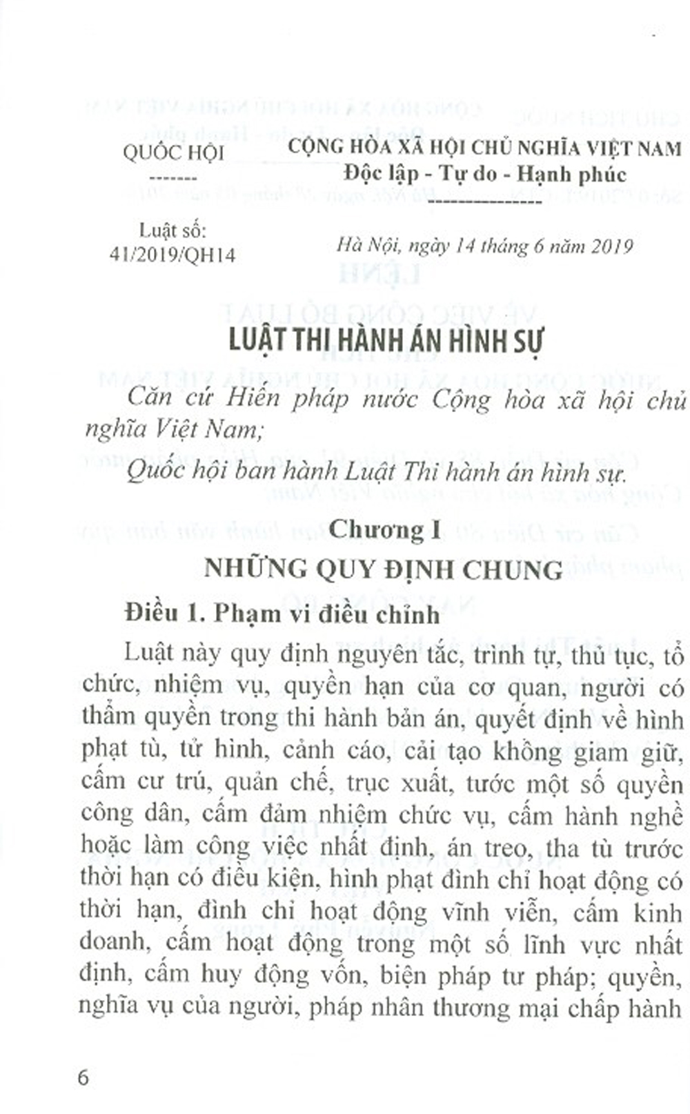 Luật Thi Hành Án Hình Sự