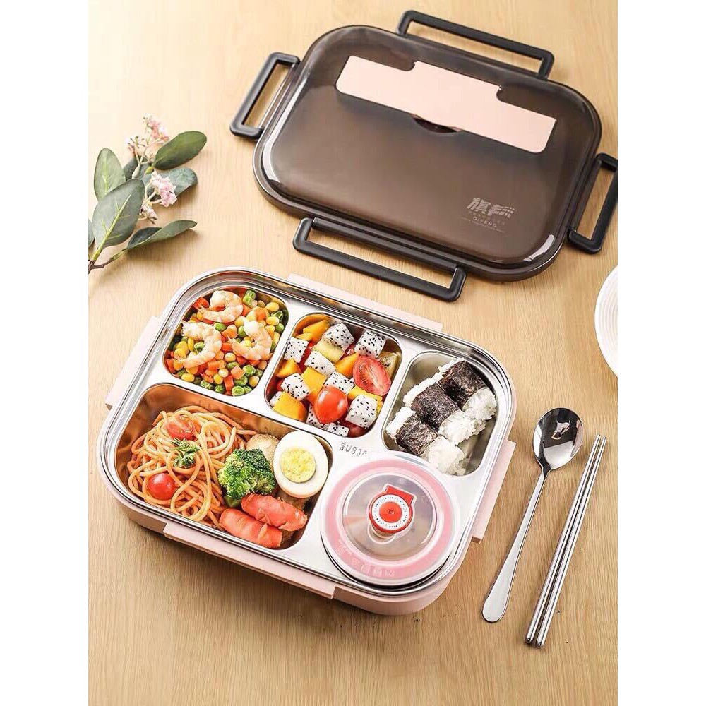 Hộp cơm 5 ngăn inox 304 siêu tiện lợi