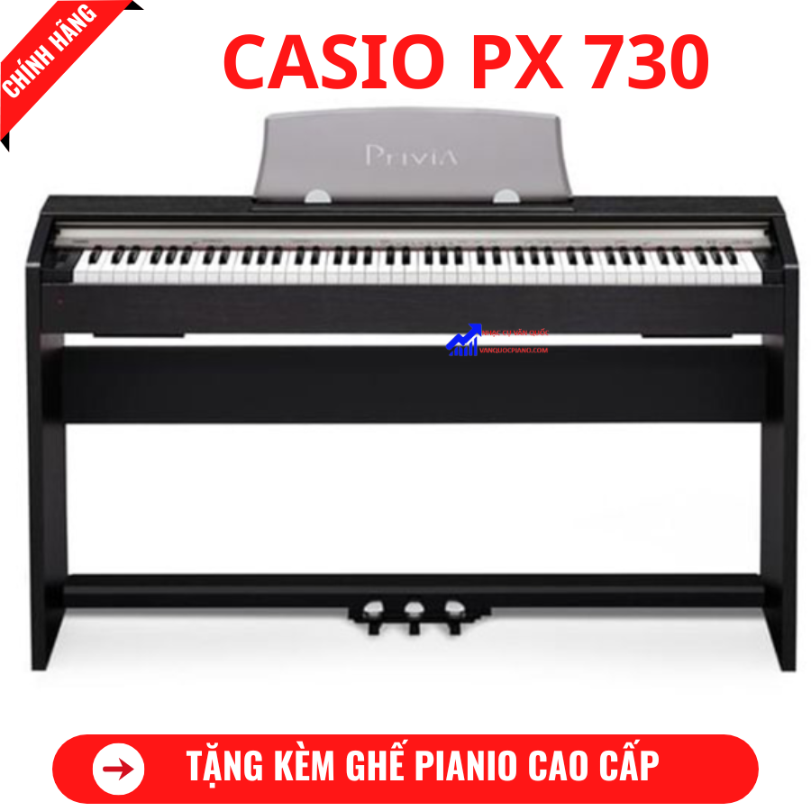 Đàn Piano Điện Casio PX 730BK + Tặng Kèm Ghế Piano Cao Cấp + Khăn Phủ Đàn