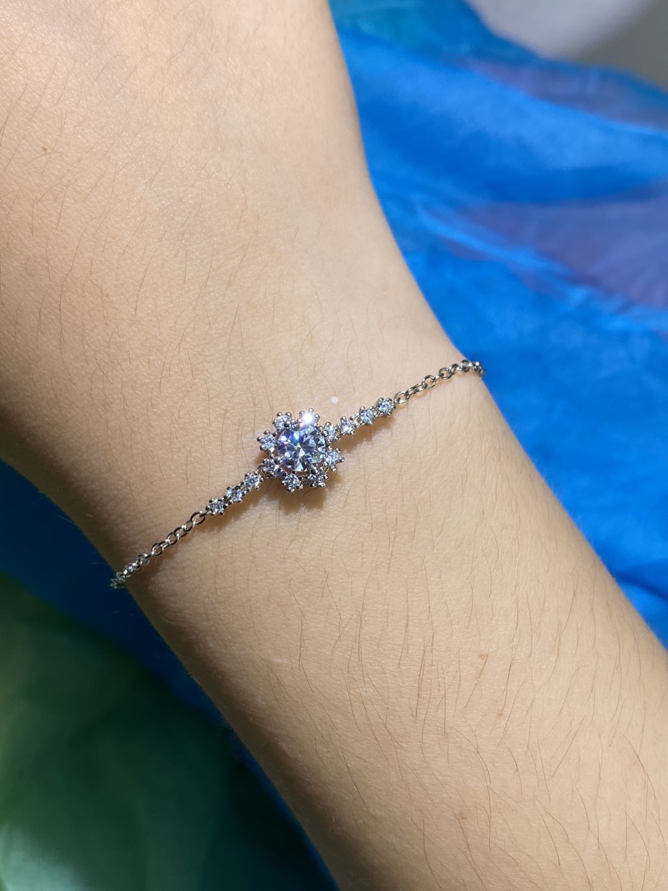 Bộ trang sức Bạc 925 xi Kim viên chủ Kim Cương nhân tạo Moissanite hạt 1.0 carat - S10.9.7.6