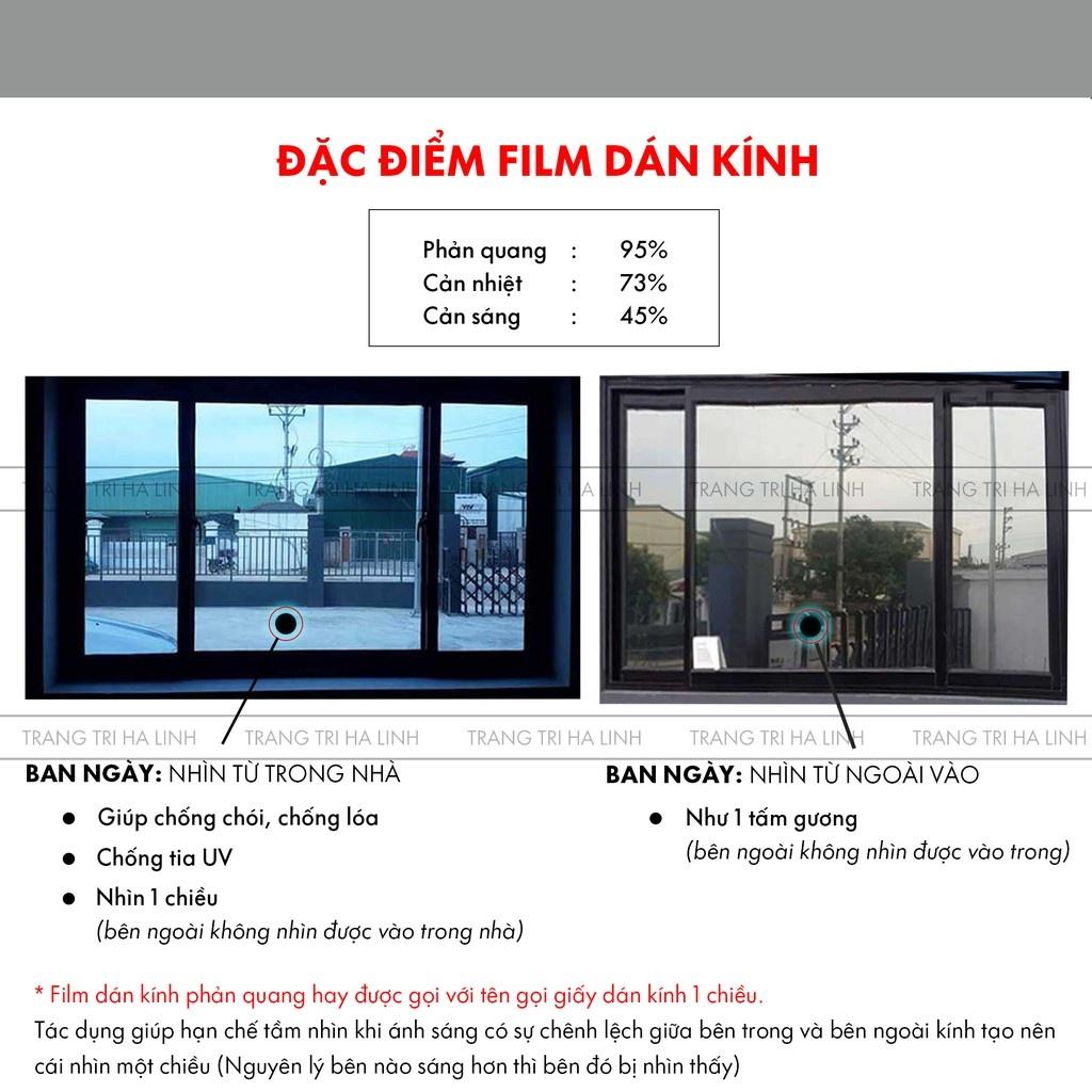 Giấy decal dán kính chống nắng nóng UV , phim cách nhiệt cửa sổ decan phản quang cho cửa kính chống nhìn trộm 50*100CM