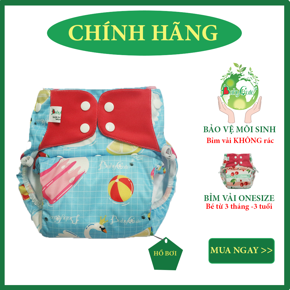 Tã vải BabyCute ban Đêm Siêu chống tràn - Mua 2 bộ tã size M (8-16kg) - Tặng 1 bỉm Cotton size 2 (10-15kg) - Giao mẫu ngẫu nhiên