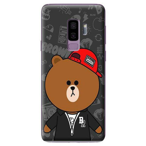 Ốp Lưng Điện Thoại Dành Cho Samsung Galaxy S9 Plus - Gấu Line Đội Nón