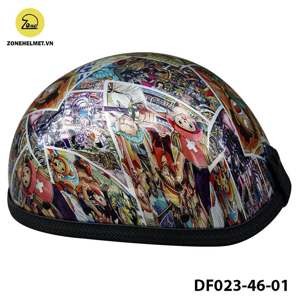 Mũ bảo hiểm nửa đầu họa tiết One Piece làm chủ đạo  - Gam màu tinh tế, cá tính Z02 ( Mã DF023-46-01)
