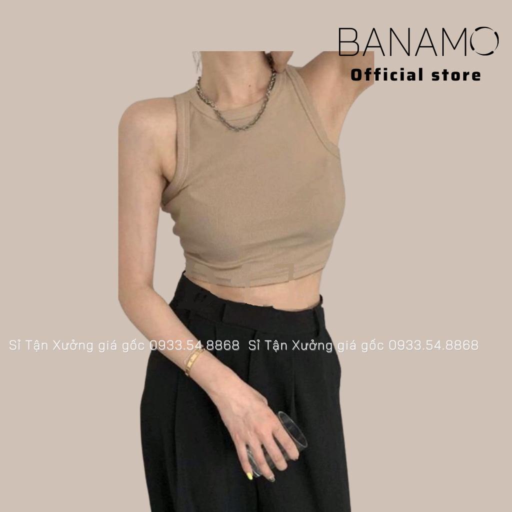 Áo nữ croptop 3 lỗ bozip co giãn 4 chiều phong cách sexy siêu đẹp thời trang Banamo Fashion áo 3 lỗ 3129