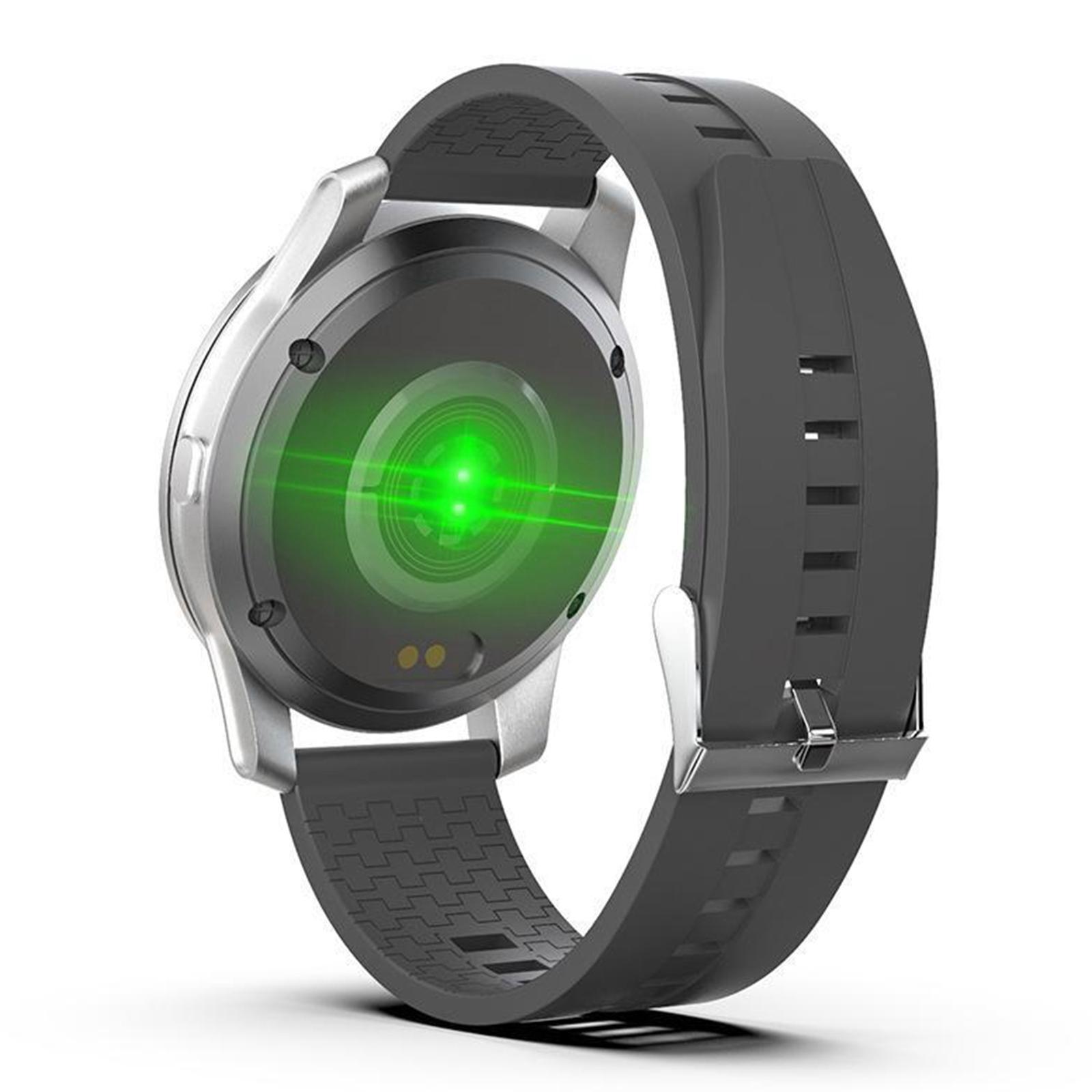 1.28inch F12 Bluetooth 5.0 Fitness Tracker Smart Watch Black silicone strap