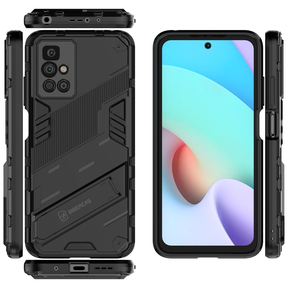 Ốp lưng cho Xiaomi Redmi 10, Ốp chống sốc Iron Man PUNK cao cấp kèm giá đỡ cho Redmi 10 2022