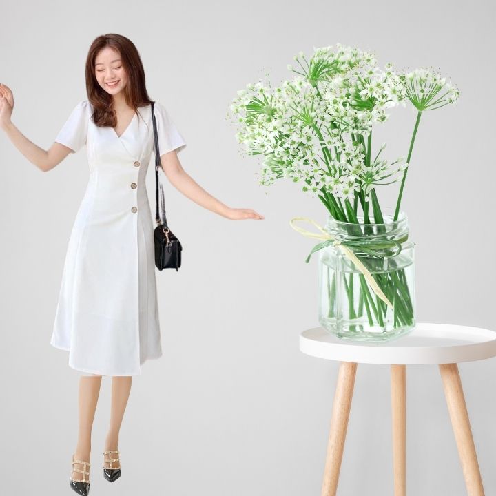 Đầm Công Sở New Design Thiết Kế Váy Chữ A Dài Qua Gối Phong Cách Hàn Quốc Chất Vải Nhập Co Giãn Tốt DA0006