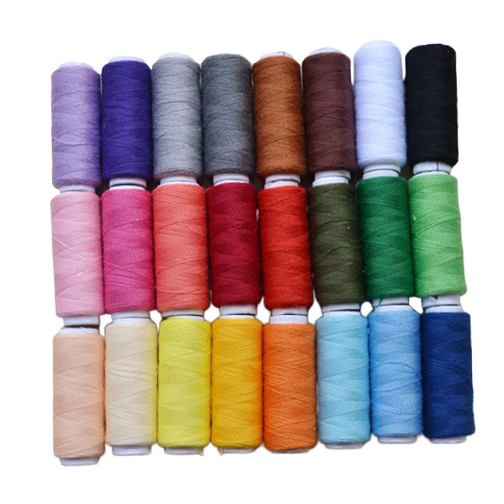 24 Chiếc Polyester May Đường Chỉ May 24 Màu 200 Yard Mỗi Cuộn Bộ May Cho Tay Máy May