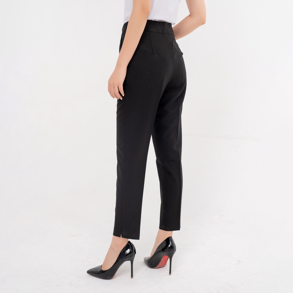 Quần Tây Âu Nữ Công Sở Phong Cách Hàn Quốc Thời Trang UK Fashion Dáng Baggy Cạp Cao Phối Đai Cúc Đẹp, NKFQU2104001