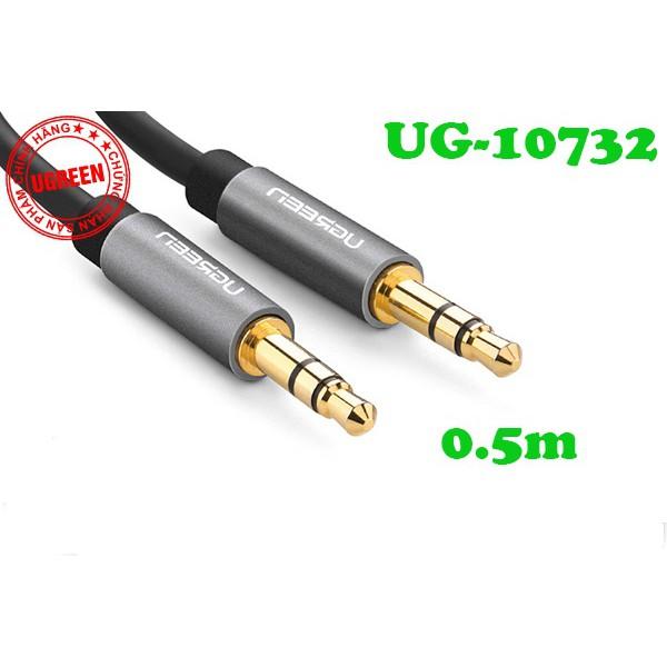 Cáp Audio 3.5mm (AUX) dài 0.5m Ugreen 10732 mạ vàng - Hàng chính hãng