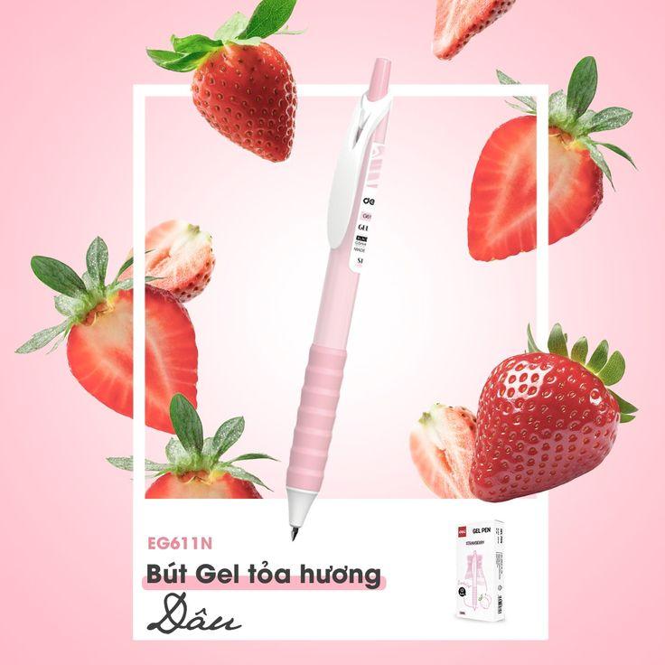 Bút Gel Thơm Deli 0.5mm Mùi Hương Dâu EG611X