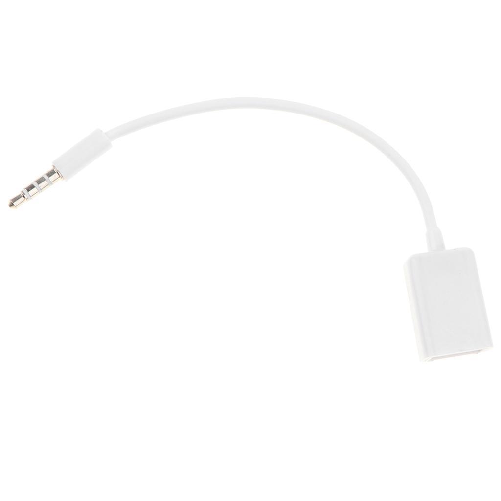 2X AUX 3.5mm Male Audio Jack to USB 2.0 A Female OTG Cable for Music MP3