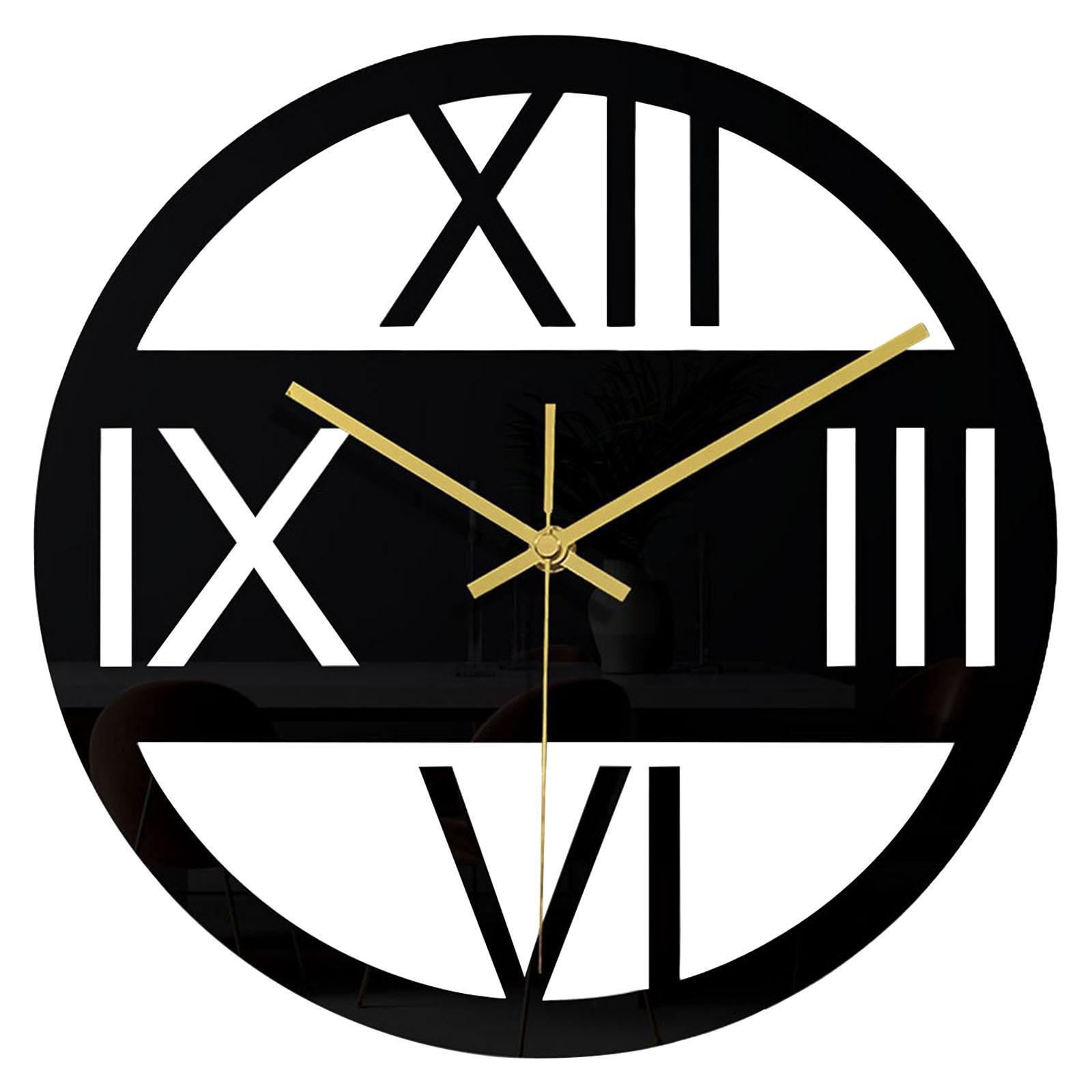 Minimalist Wall Clock Gift Decor Home Silent Clocks Acrylic Black Art