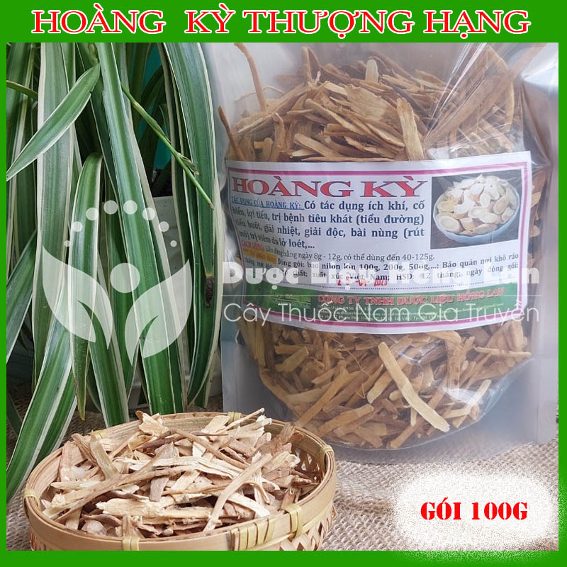 Hoàng kỳ vị thuốc bắc khô sạch đóng gói 100gram