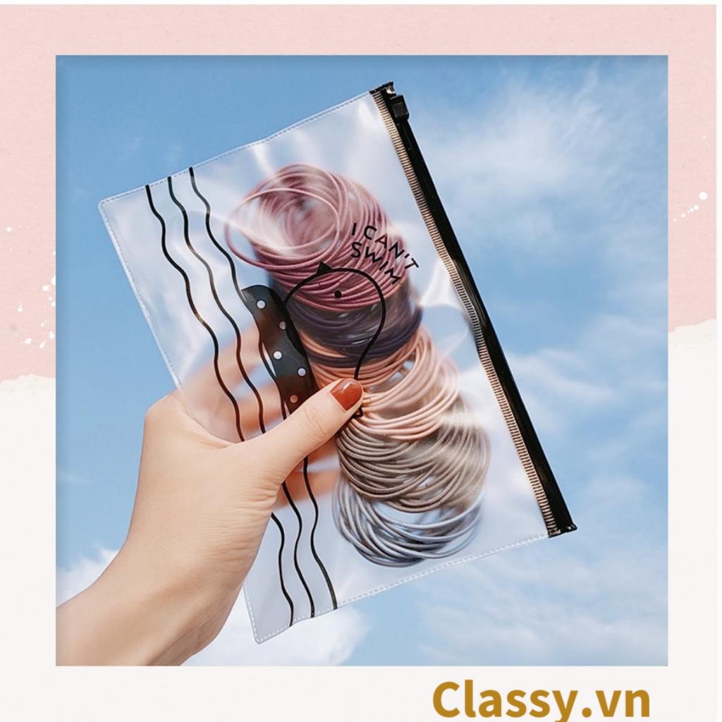 Set 100 dây thun cột tóc Classy siêu dai siêu rẻ đơn sắc PK208