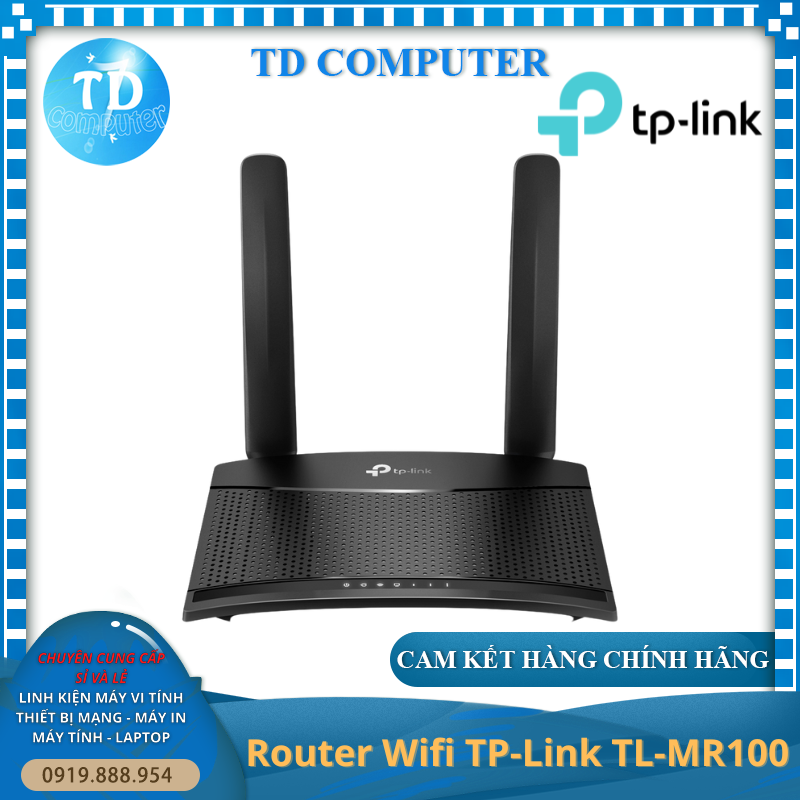 Bộ phát wifi 4G TP-Link TL- MR100 - Hàng chính hãng FPT phân phối