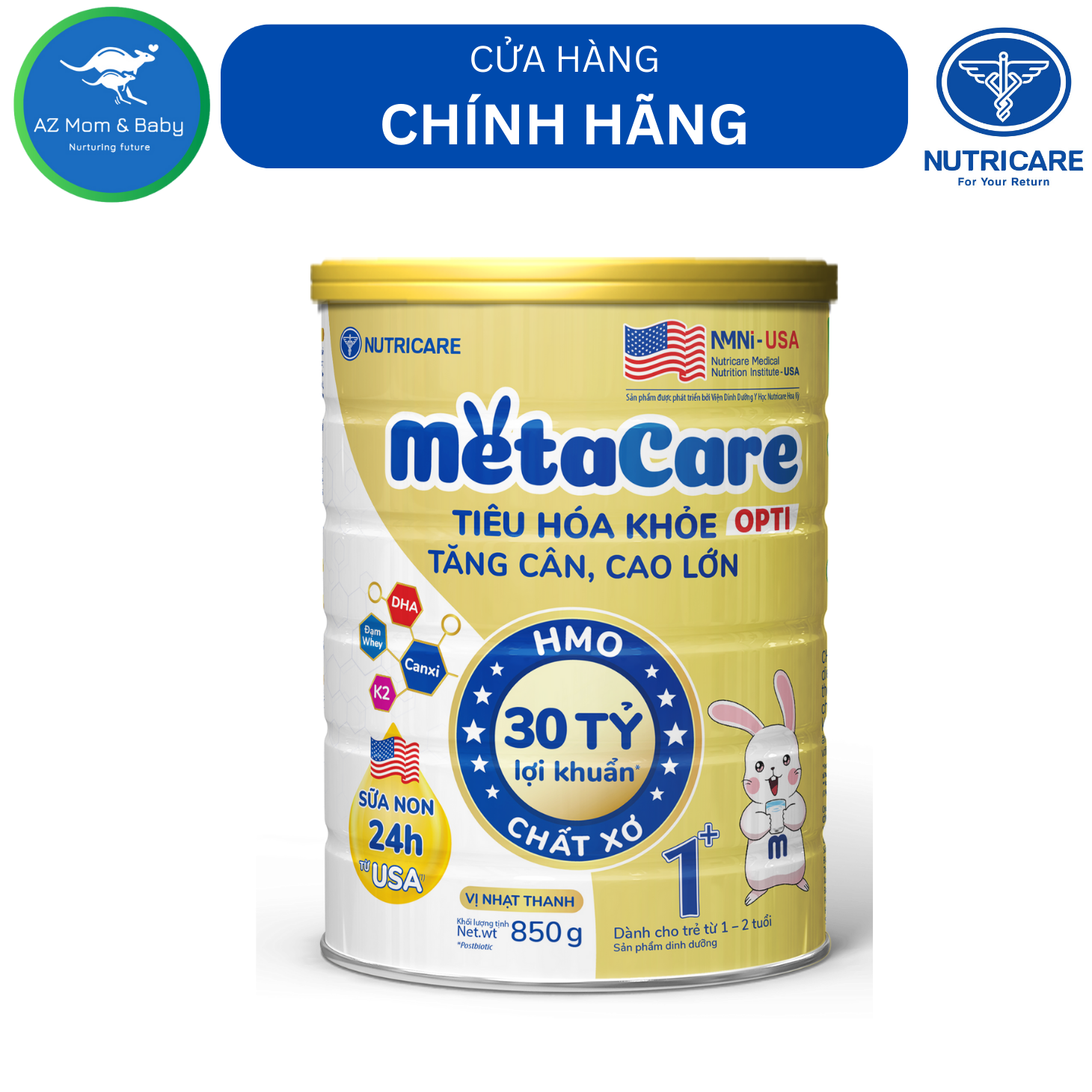 Sữa Nutricare Metacare OPTI 1+ 850g - Tiêu hoá khoẻ, tăng cân cao lớn