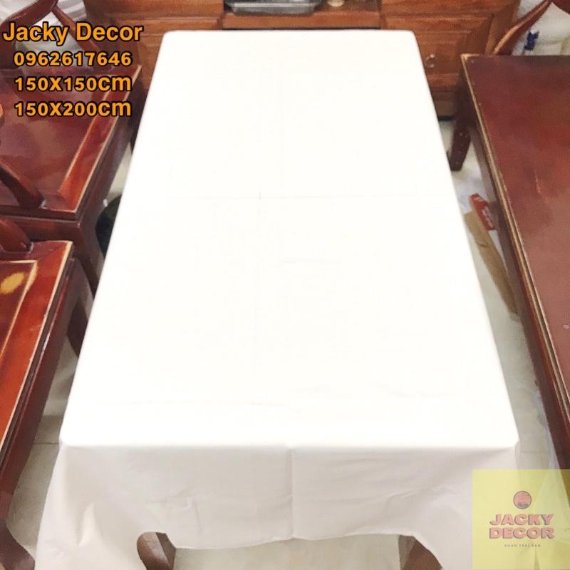 Khăn trải bàn trắng 150x150cm, 150x200cm VẢI COTTON LỊCH SỰ, SANG TRỌNG - HÀNG ĐẸP