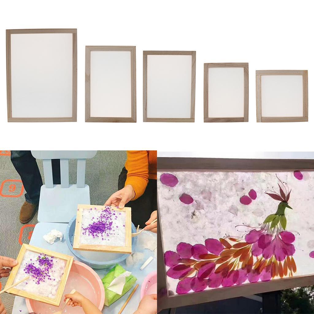 2-Piece of Sizes Paper Making Kit Mould Screen Frame, DIY Craft Gift, Handcraft , Recycling, Paper Art, for Kids Adults