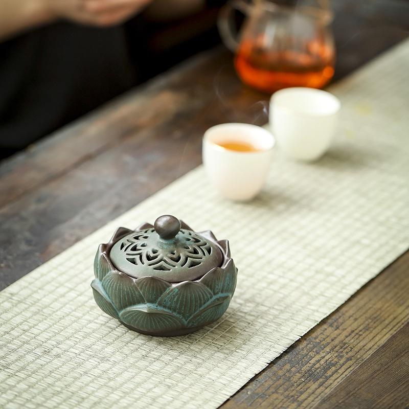 Lư Hương Đĩa Gốm, Lư Hương Hoa Sen, Lư Hương, Đàn Hương, Trầm Hương, Lư Hương Thiền Trong Nhà, Một Chiếc