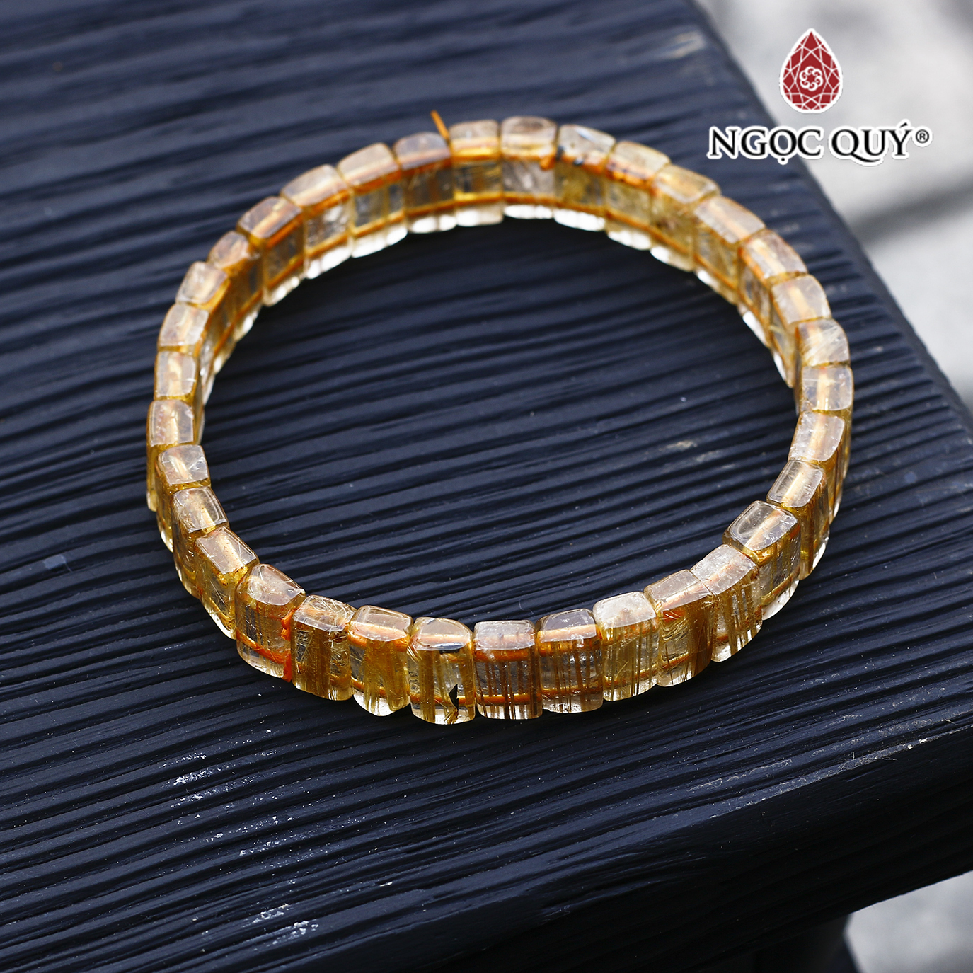 Vòng bản thạch anh tóc vàng mệnh thủy, kim - Ngọc Quý Gemstones