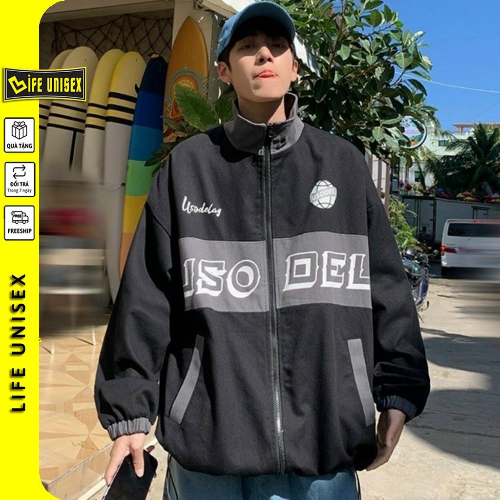 Áo Khoác Kaki in UNSODEL Nam Nữ, Áo Khoác Bomber Kaki Cặp Đôi Form Rộng Unisex Phong cách Hàn Quốc Unisex