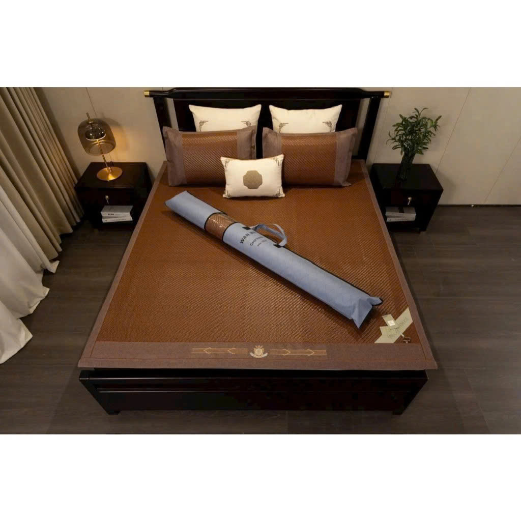 Chiếu Mây Điều Hòa Thủ Công Cao Cấp – Sợi Mây Tự Nhiên 5kg/Chiếc, Gấp Gọn Được, Giặt Được, Mát Lạnh Mùa Hè – Size 1m6 / 1m8 / 2m2 - HÀNG CHÍNH HÃNG MINIIN