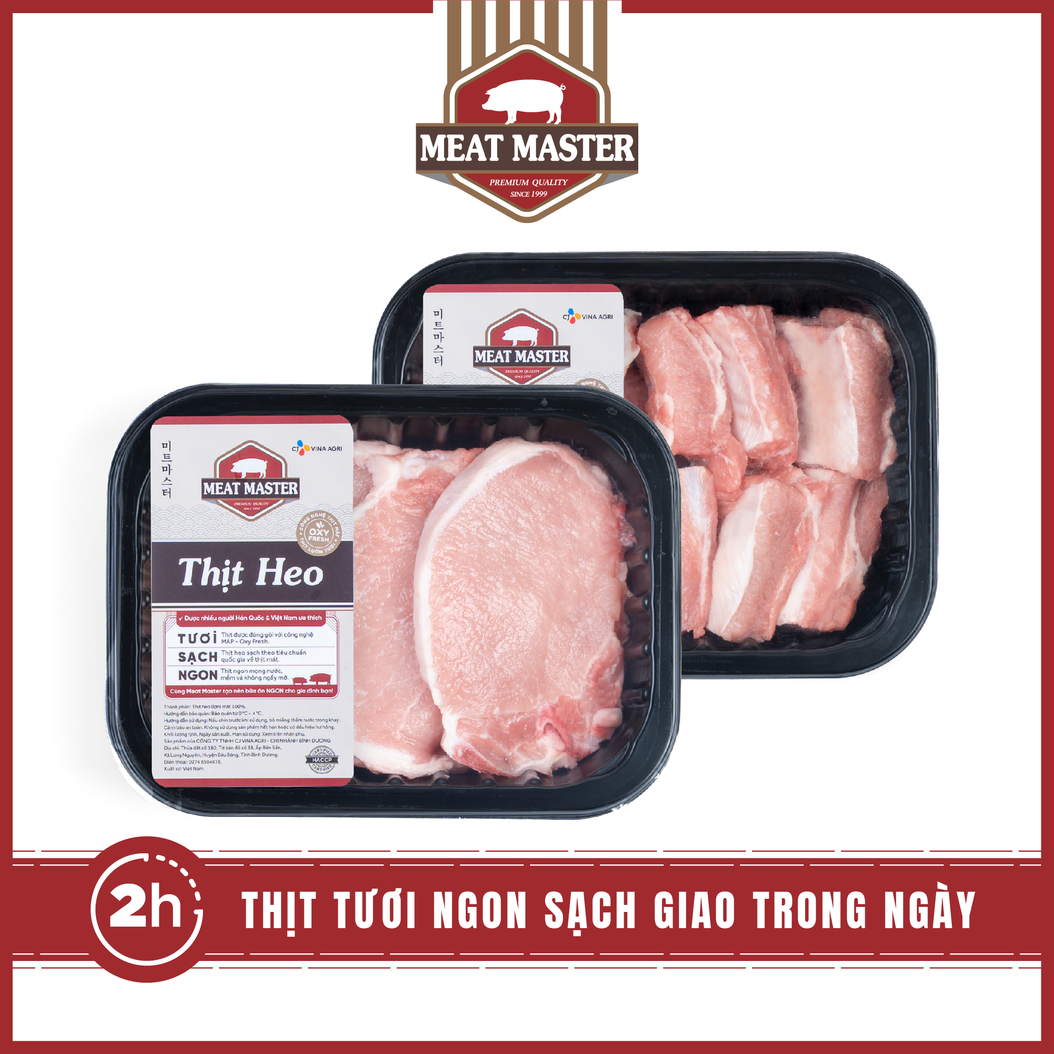 Combo Heo tiết kiệm Cốt lết - Sườn non Meat Master - Giao nhanh
