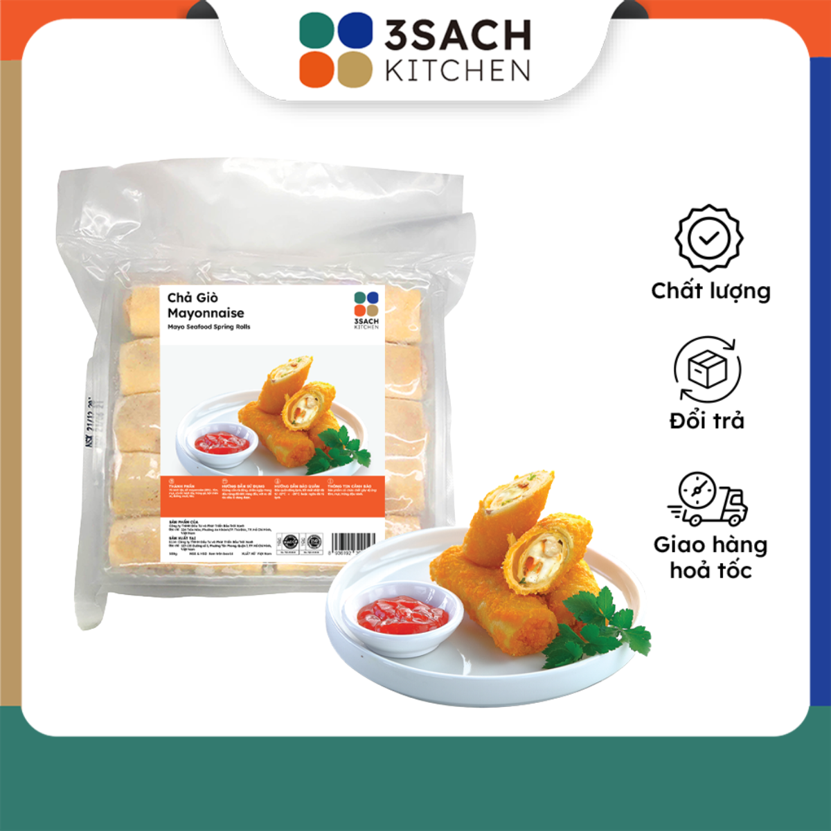 Chả Giò Mayonnaise 3Sach Kitchen - Túi 10 Cuốn