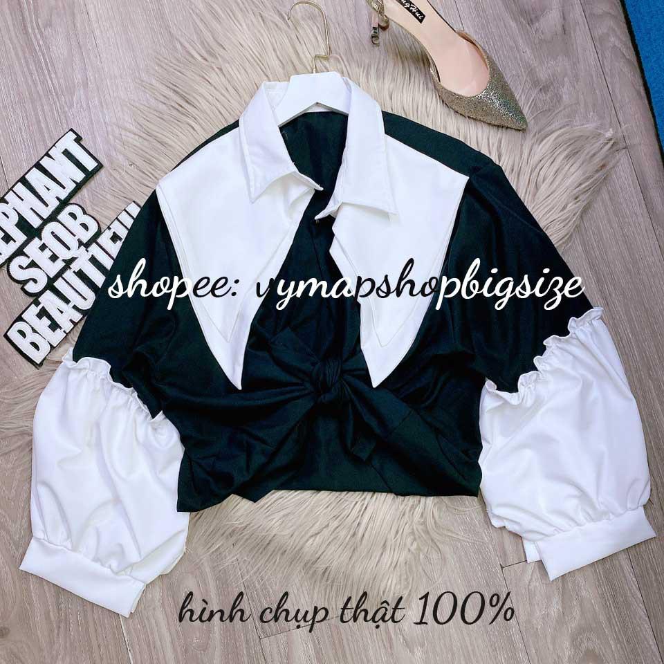 Sơ mi tay bồng cổ đôi bigsize