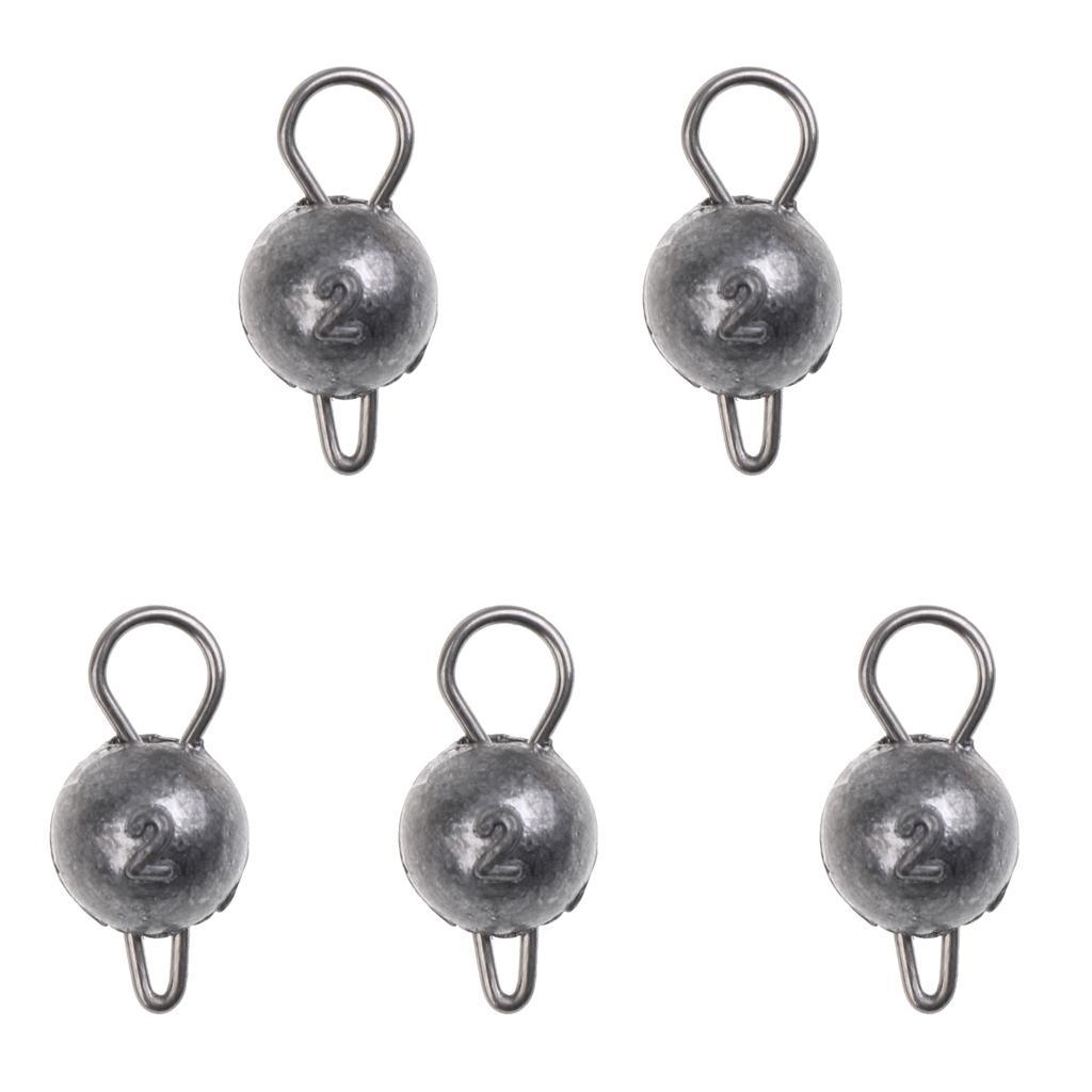 5 Pieces 2/3/5/7/10g Lead Sinker Head Hook Jigs Bait Fishing Hooks for Soft Lure Fishing Tackle