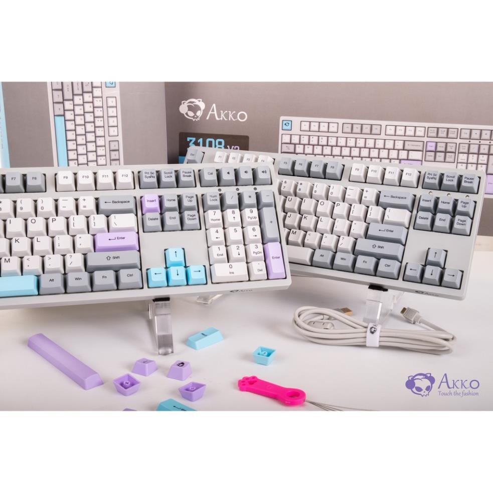 Bàn phím cơ AKKO 3108 Silent (Cherry switch) - Cổng USB - Hàng chính hãng