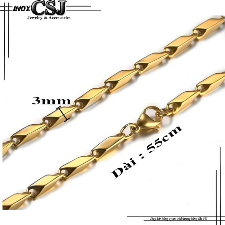 Dây chuyền nam inox kiểu hỏa tiễn mạ vàng siêu đẹp, bền màu - Đem lạ đẳng cấp, phong độ cho người đeo