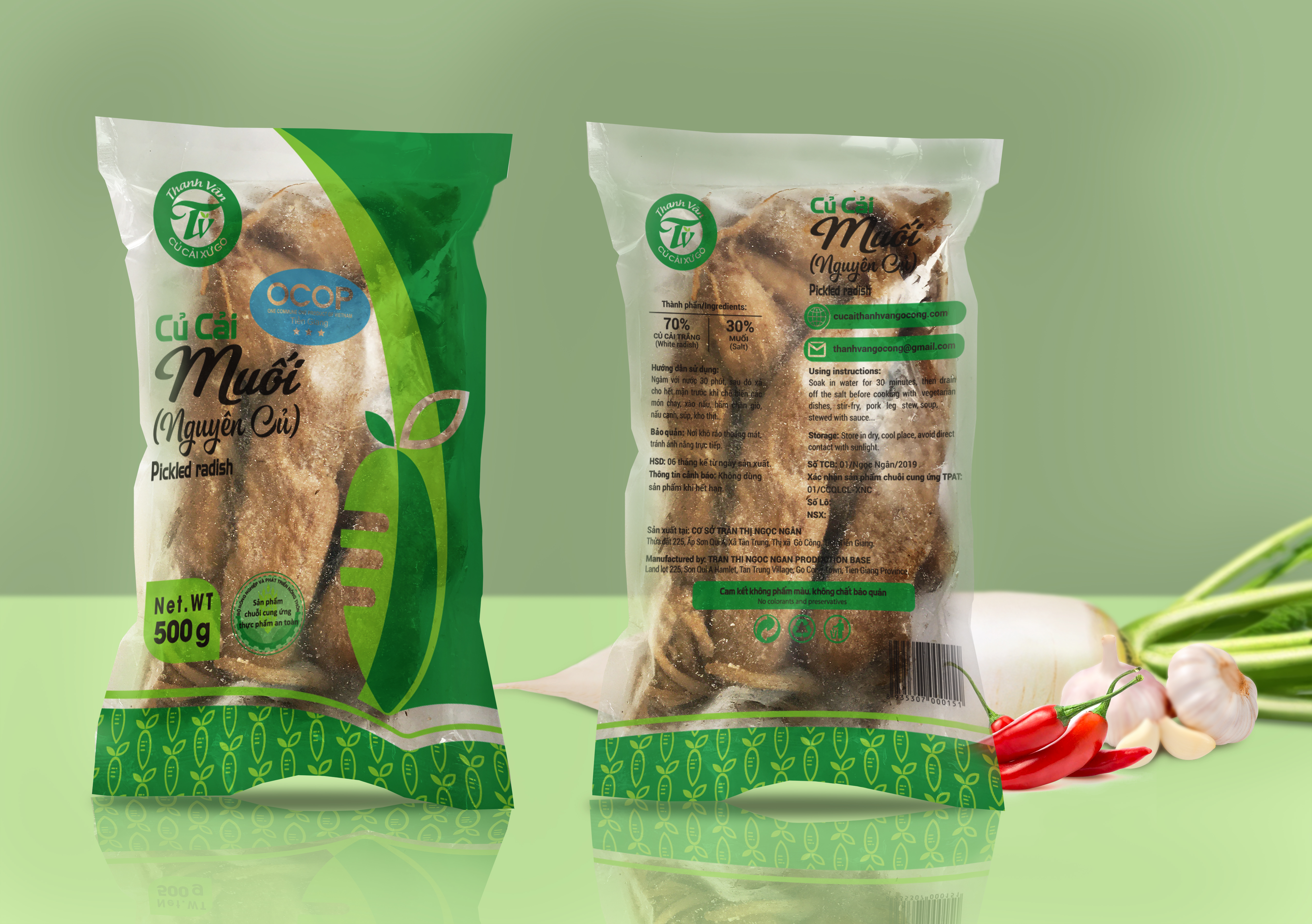 Củ cải trắng muối củ Thanh Vân xứ Gò - 500gr