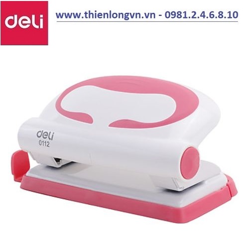 Máy đục lỗ Deli - E0112 màu hồng - 10 tờ