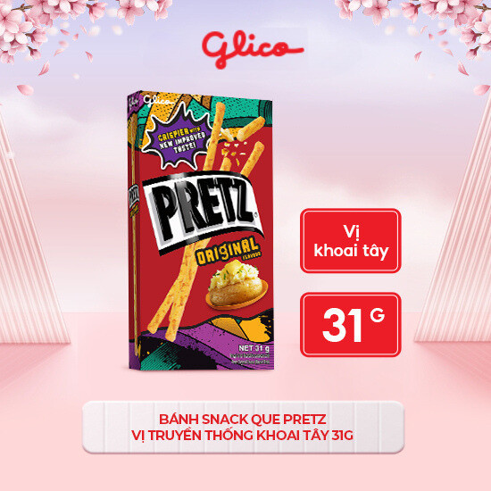 Bánh que nướng giòn vị khoai tây GLICO Pretz Original Flavour