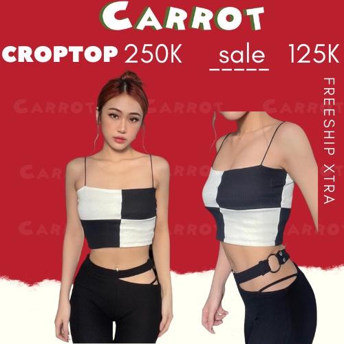 Áo hai dây croptop nữ dáng ôm kiểu ống 2 dây bún cao cấp dáng basic vải dày dặn co giãn thoáng mát carrotxinhdep (15)