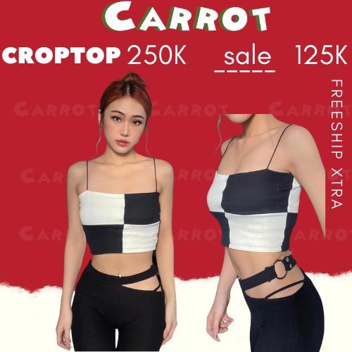 Áo hai dây croptop nữ dáng ôm kiểu ống 2 dây bún cao cấp dáng basic vải dày dặn co giãn thoáng mát carrotxinhdep