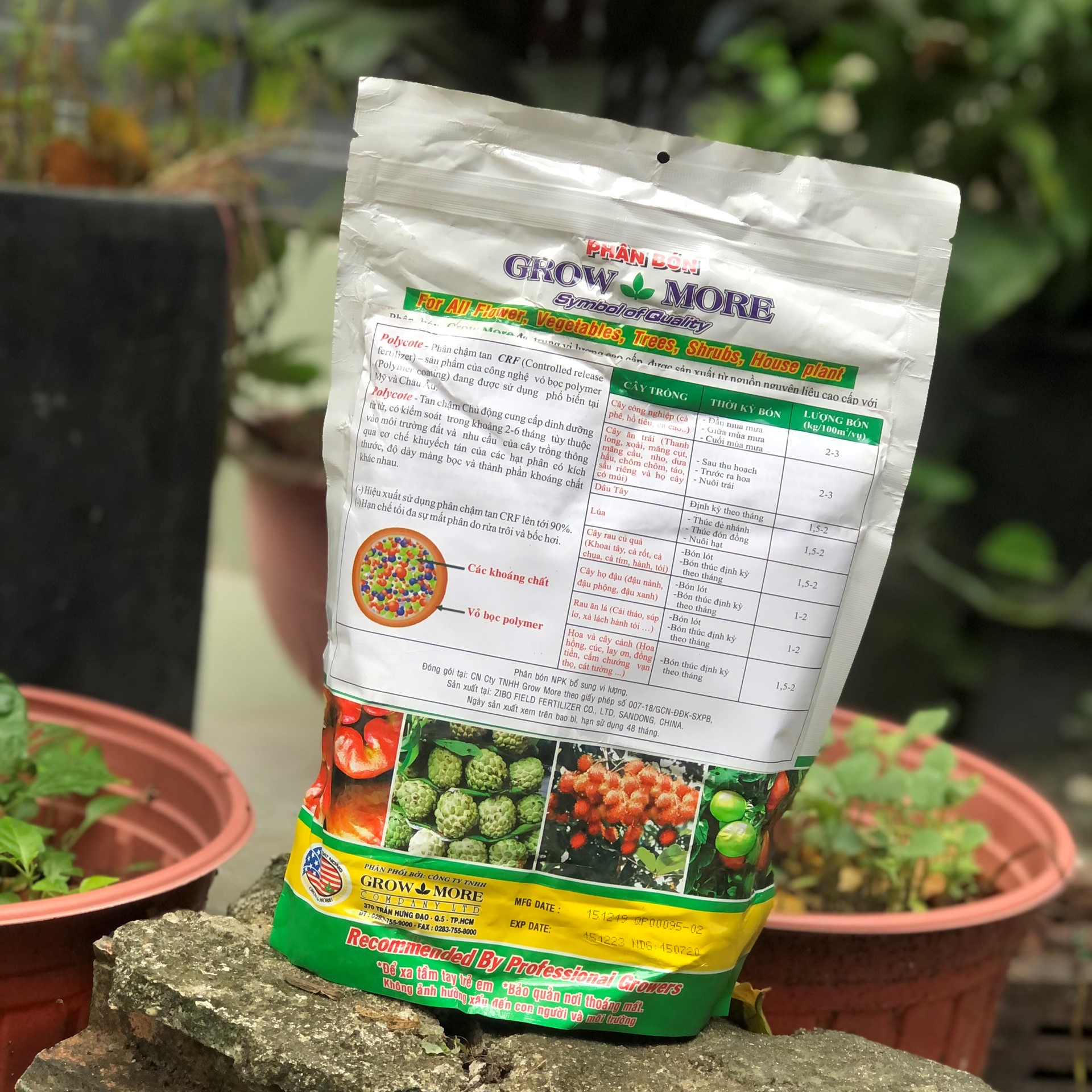 Phân bón Growmore NPK 15-9-20+TE 1kg Phát triển Rễ Thân Cành Lá