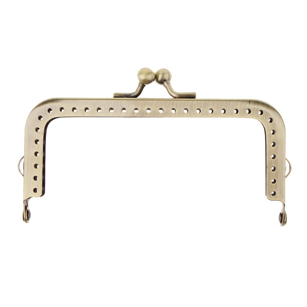 Squared Clutch Purse Frame Kiss Clasp Lock Handle DIY Bag Accessories 8.5cm
