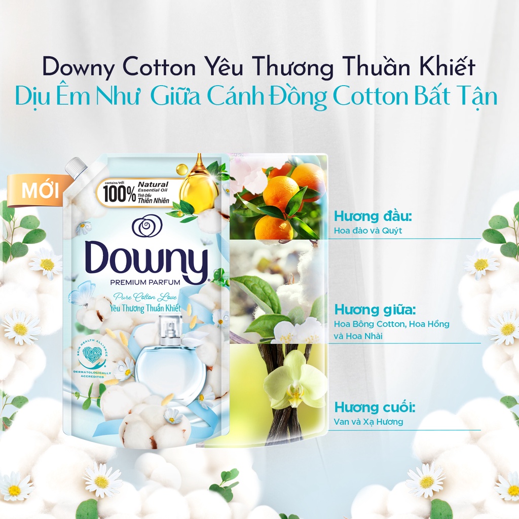 Nước xả vải Downy Yêu thương thuần khiết túi 3 lít