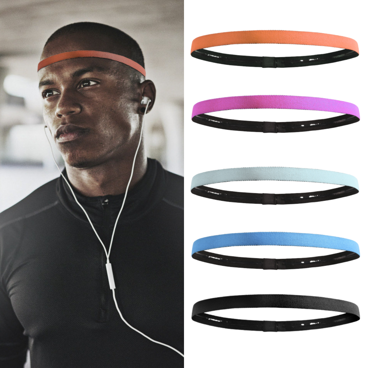 Mới Băng Đô Thể Thao Thấm Mồ Hôi Unisex Nam Nữ Tập Gym Chạy Bộ Yoga Tóc Thun Co Giãn Silicone Chống Trơn Trượt Thể Thao Thấm Mồ Hôi Color: rose