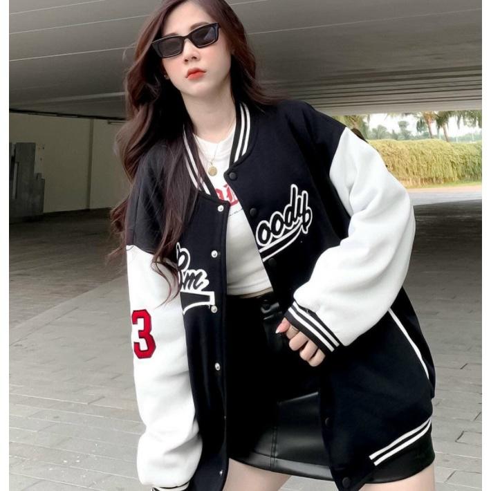 Áo khoác dù kiểu bomber logo Bm oody cá tính tay phối năng động nút bấm cool ngầu,Áo khoác bomber chất dù cho nữ nút bấm cao cấp,Áo khoác bomber chất dù cho nữ, nút bấm cao cấp