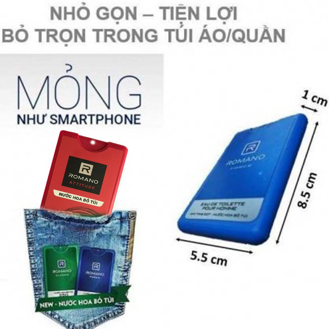 Combo Romano Classic: Lăn khử mùi 50ml và nước hoa bỏ túi 18ml